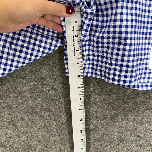 New Old Navy Shorts Women 8 Blue Plaid Mid Rise Everyday Short Chino Cotton - Picture 7 of 10